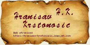 Hranisav Krstonošić vizit kartica